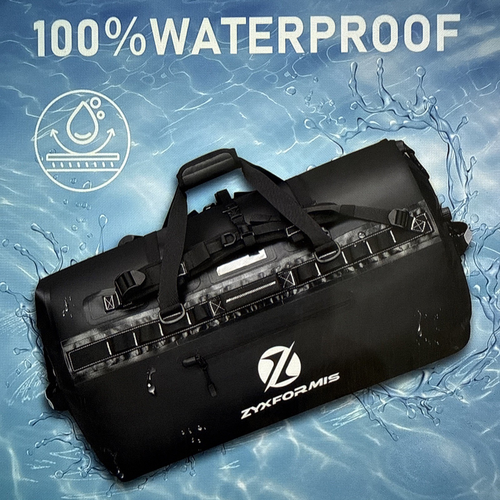 Waterproof Duffle Bag, Large Marine Dry Bags, Heavy Duty Adventure Travel 65L