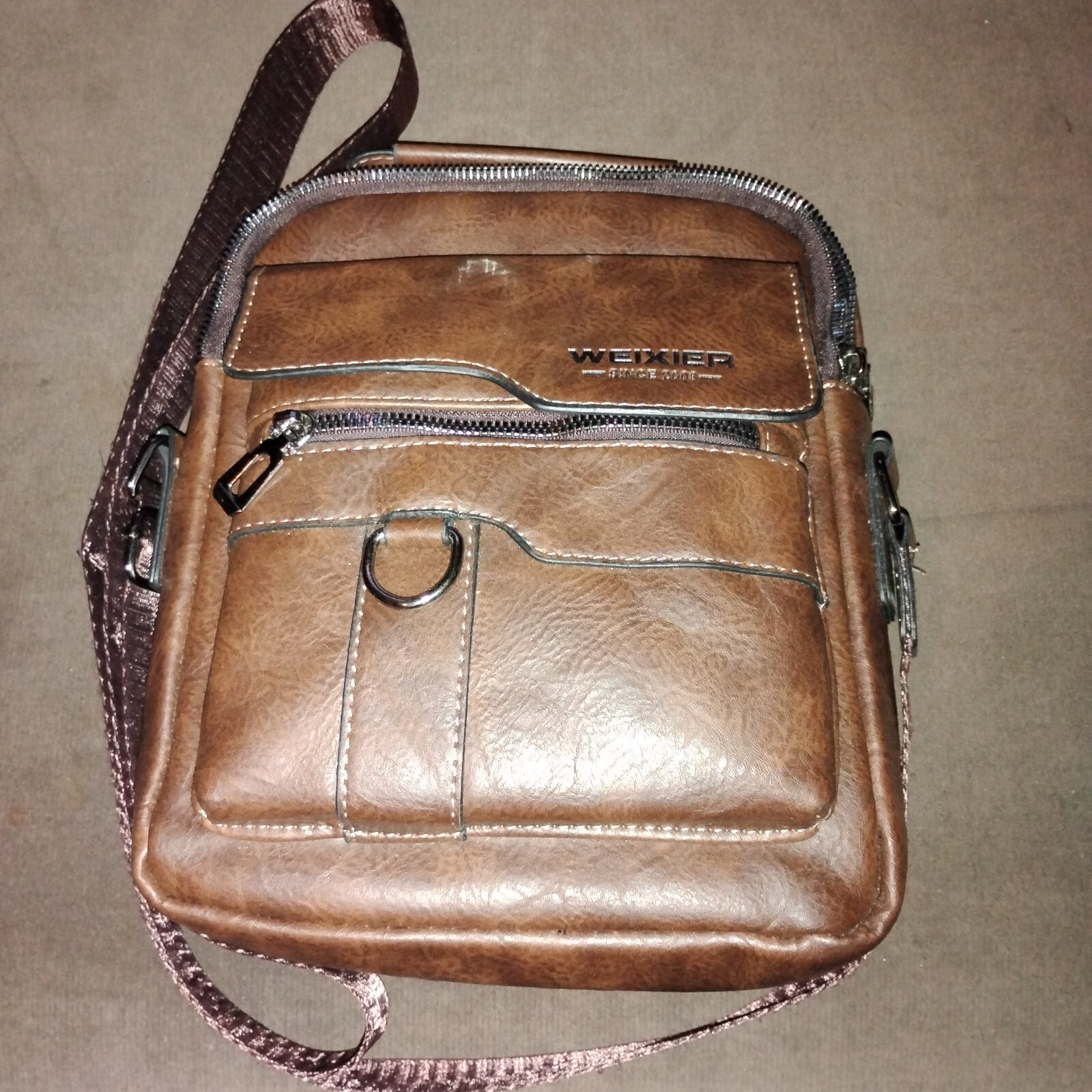 WEIXIER Men Crossbody Bag Shoulder Bag PU Leather Messenger Bag Handbag