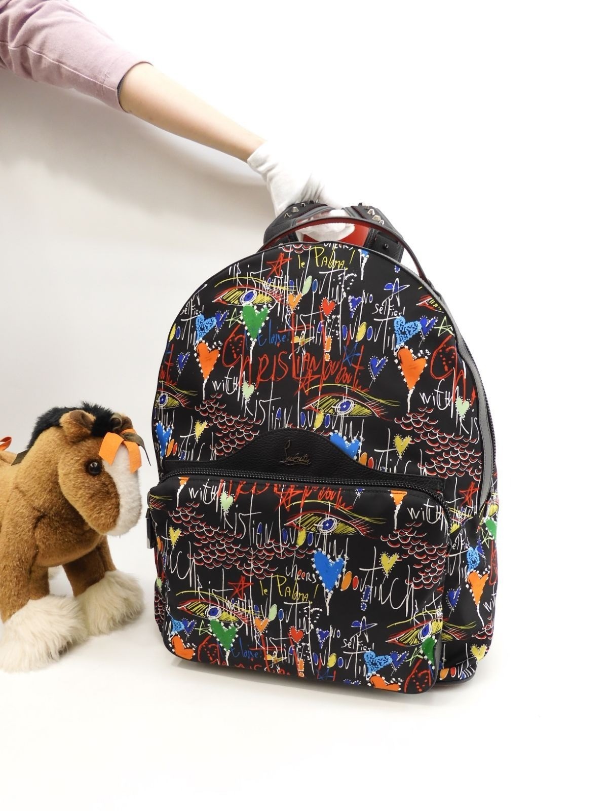 Christian Louboutin Backpack Limited Edition Buckle Nylon/Leather 12.4*15.3*7.8