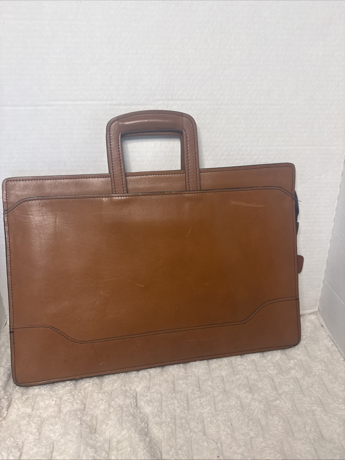 Vintage Schlesinger Brothers Leather Briefcase Attache Portfolio GL Monogram