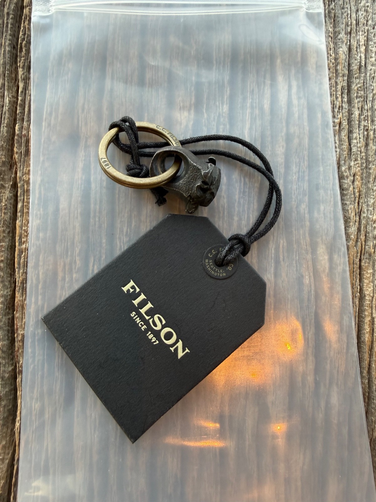 NWT FILSON Iron Steel Bison Key chain Keychain Made USA # 20130781