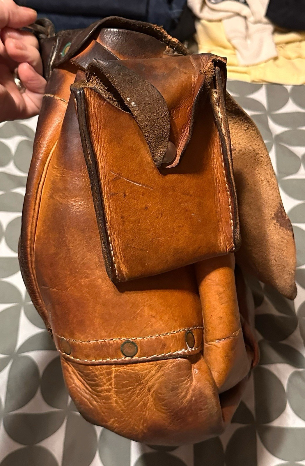 Vintage 1966 Buchheimer Leather US Mail Postal Carrier Satchel Bag No Strap USA