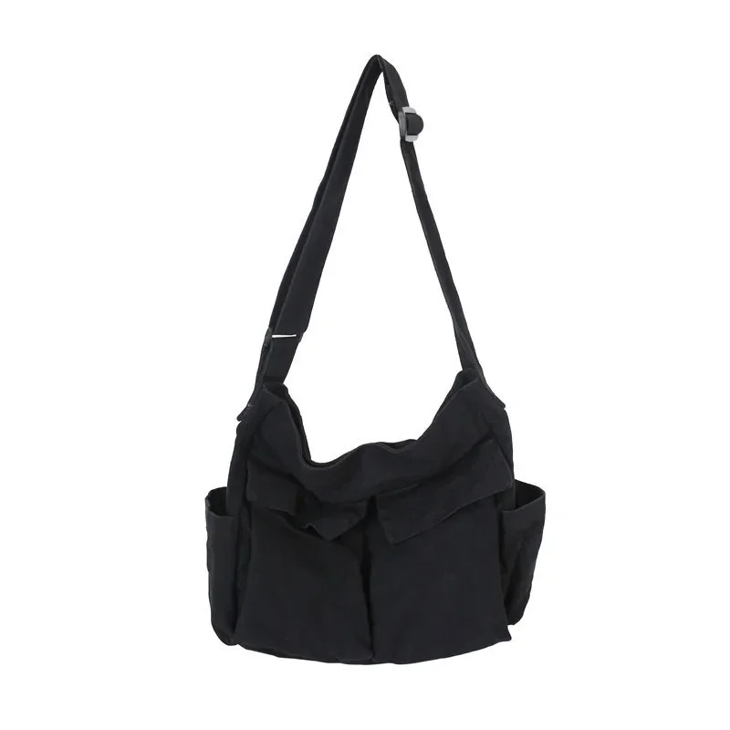 Canvas Messenger Bag Large Capacity Crossbody Shoulder Bag Casual School Travel