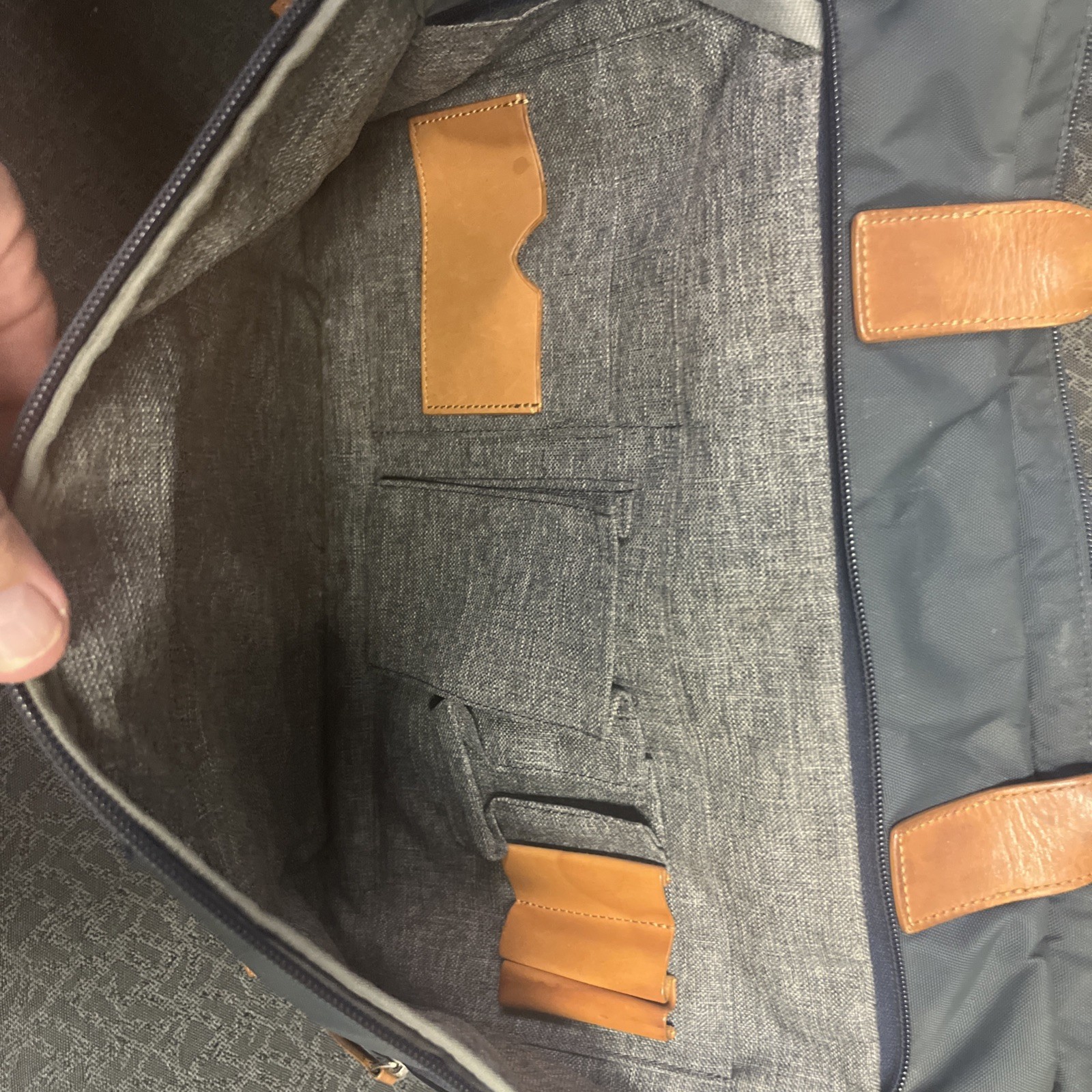 Johnson and Murphy leather and ballistic fabric briefcase
