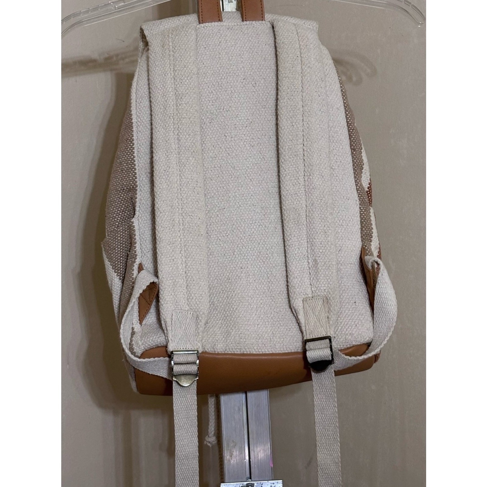 Universal Thread Canvas Stripe Drawstring Backpack – Neutral Stripe