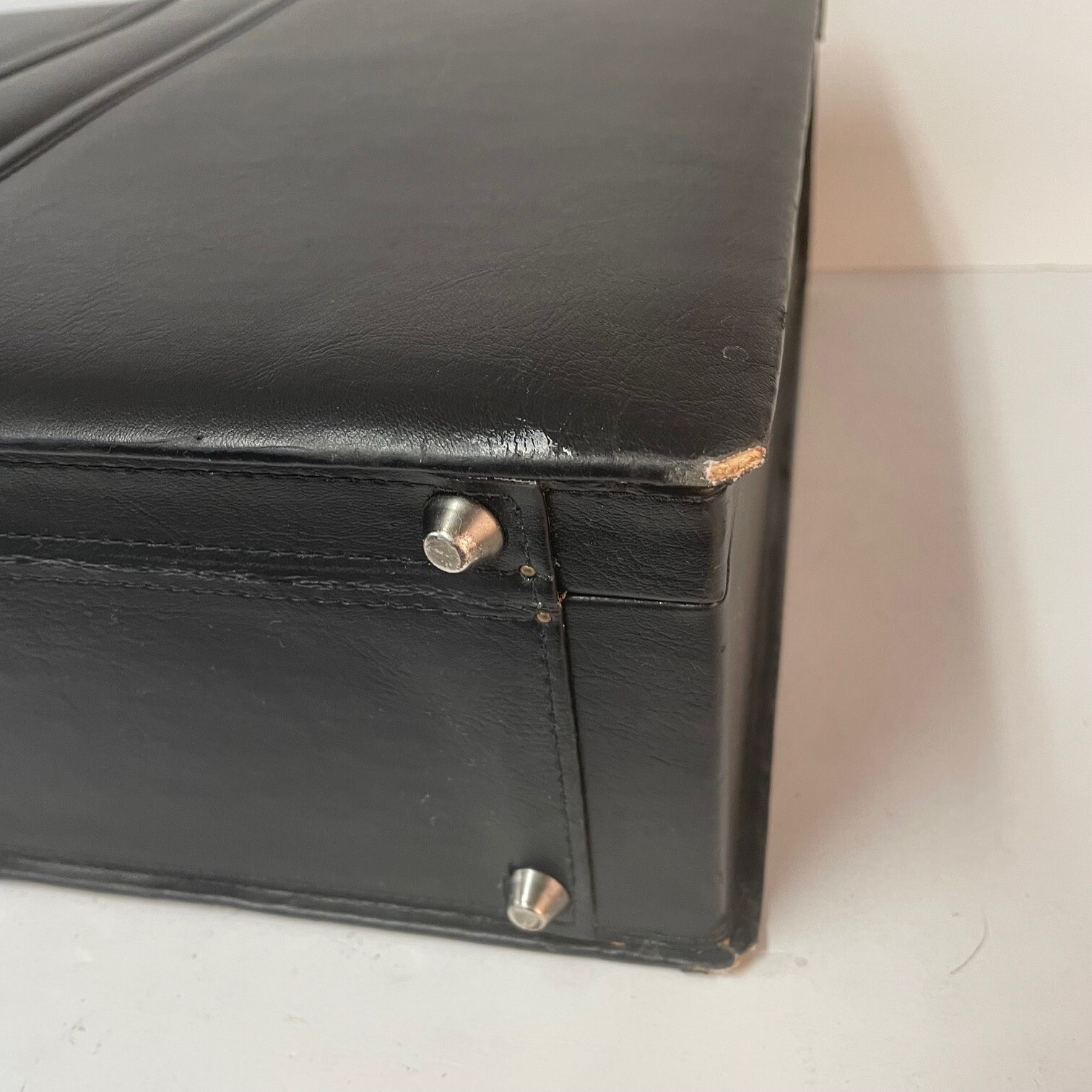 Stebco Tufide Briefcase Black Leather Combination Lock Model P-17-112 Nice