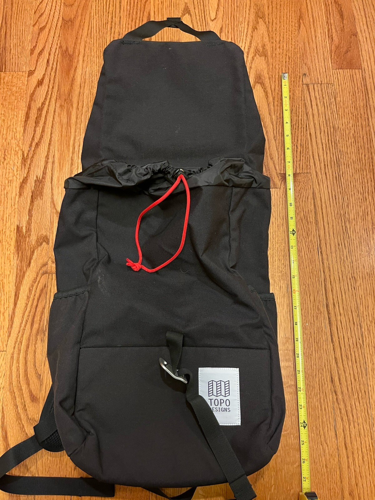 Topo Designs Y-Pack Laptop BACKPACK Black Google App Logo Flap Bag Tote Travel