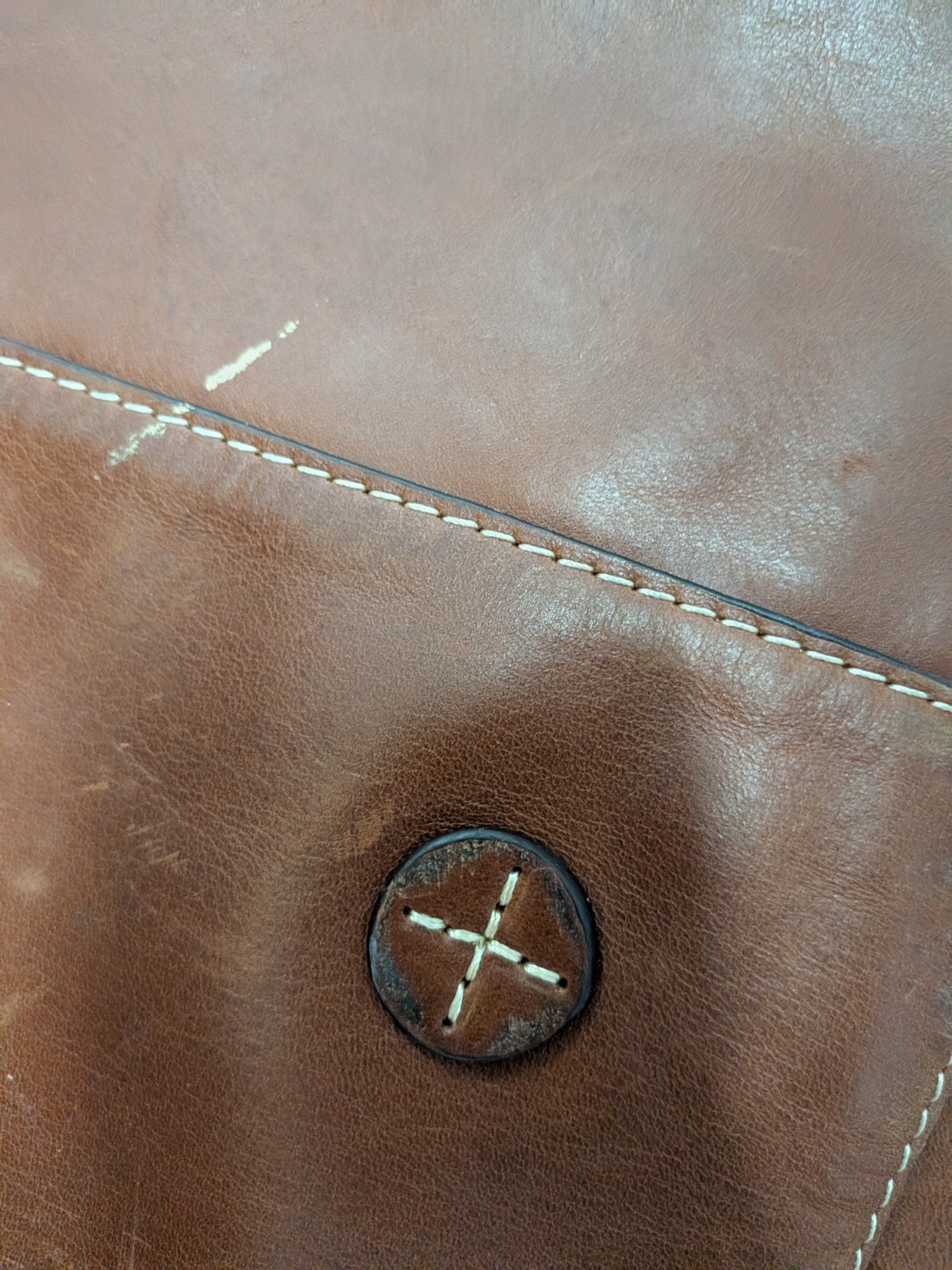 Tommy Bahama Weekender Leather Duffel Bag Cognac Brown 19.5″ x 11.5″ (Rare)