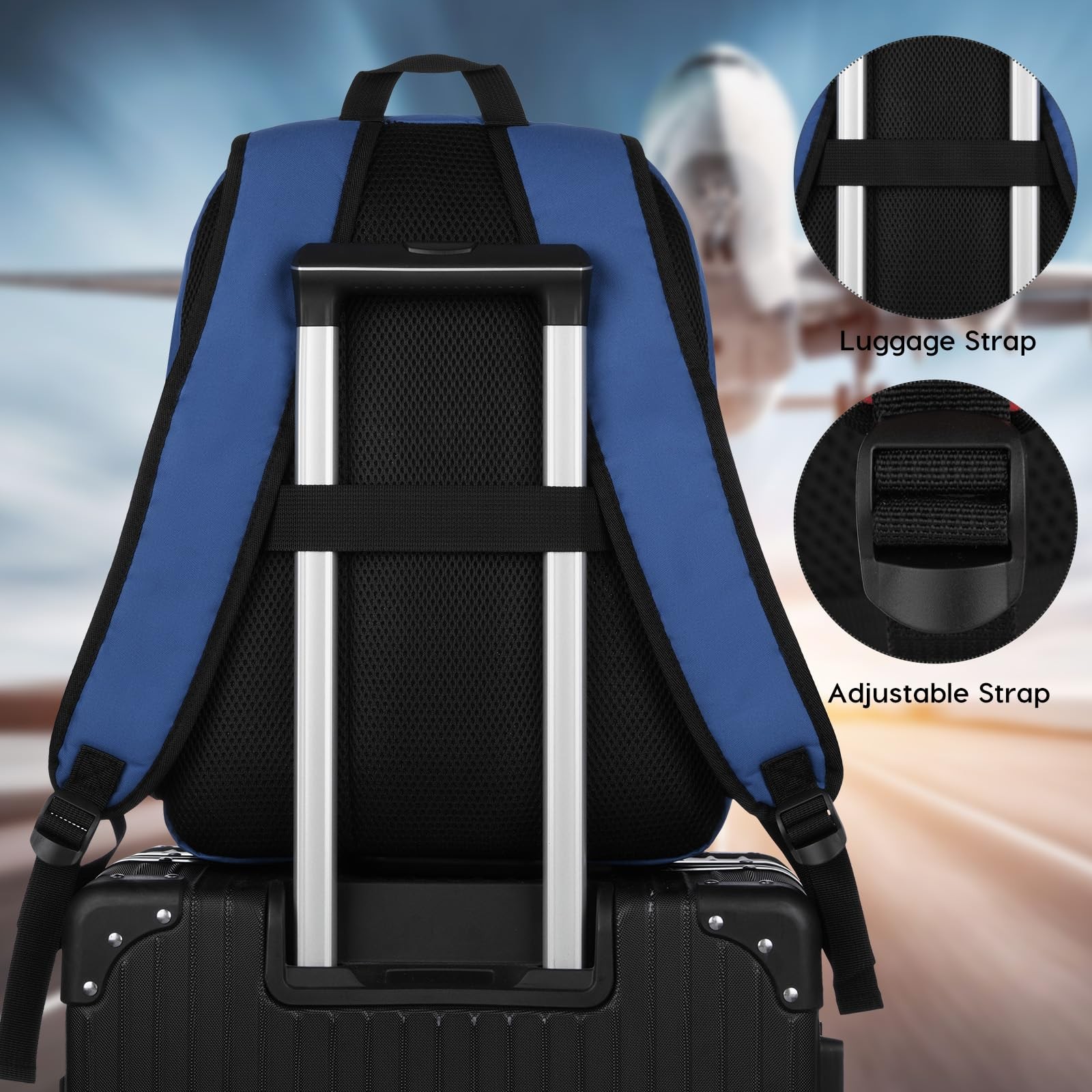 School Backpack Classic Bookbag Men Teen Boy USB Charging Port Laptop