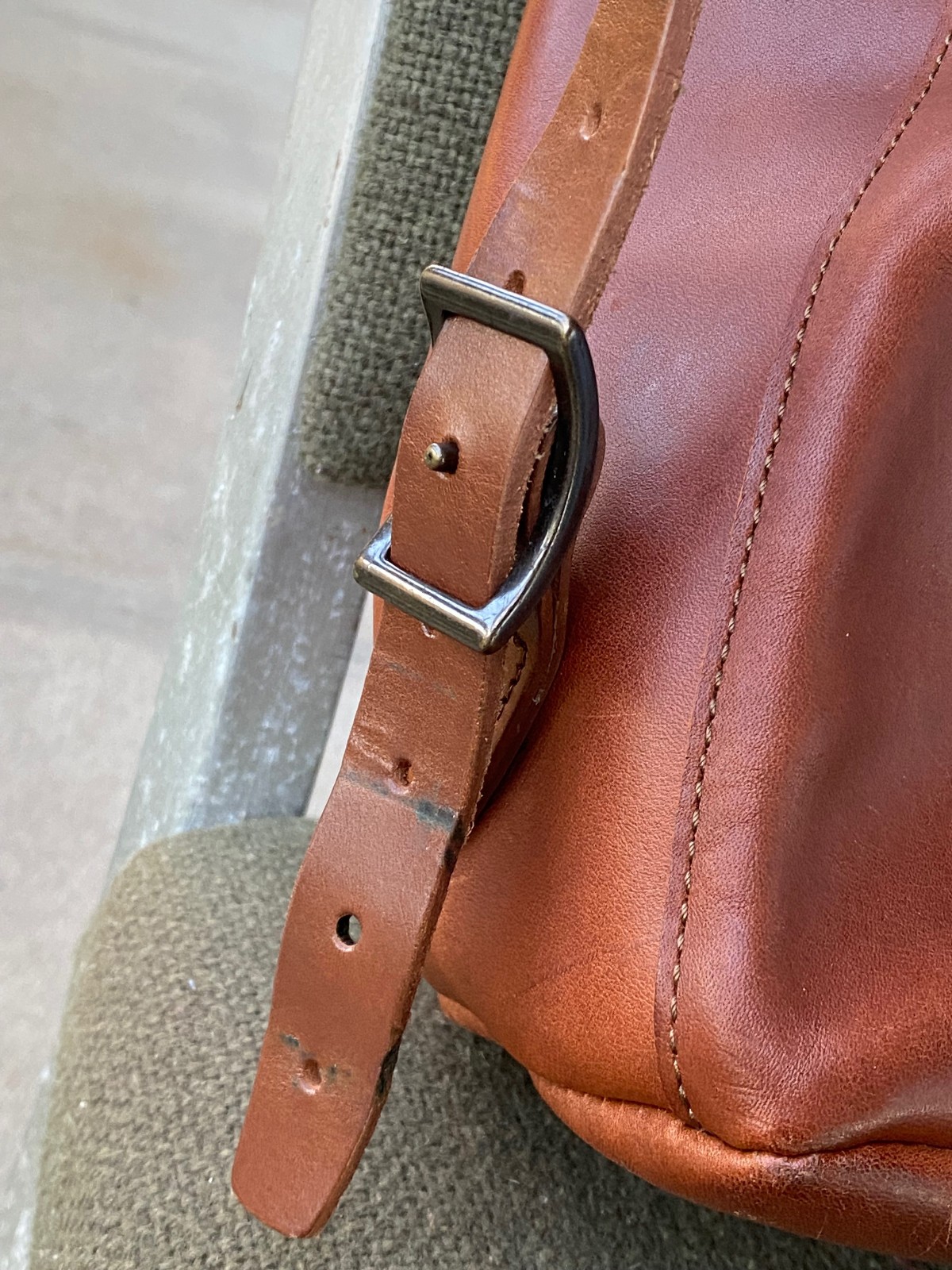 Full Grain Cognac Leather Backpack by Whipping Post WP Standard Made in Mexico