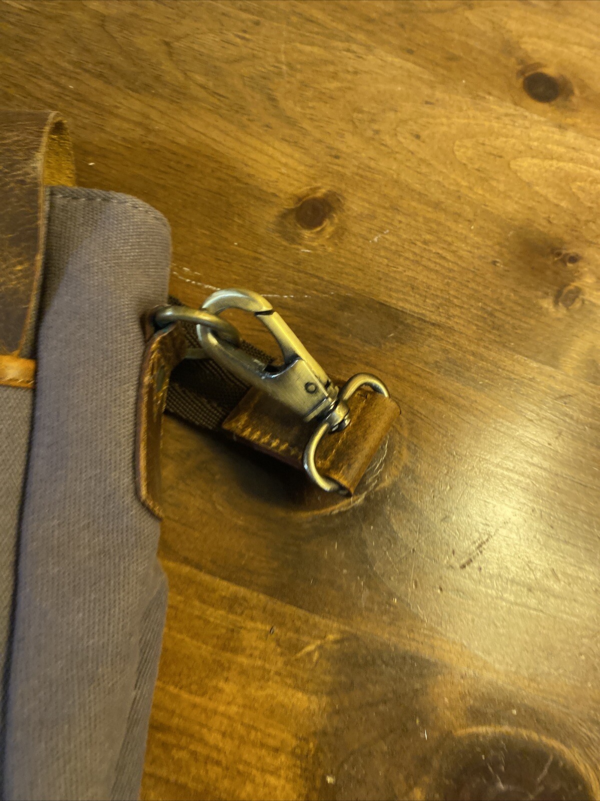Rustic Town Men’s Leather Canvas Messenger Bag Laptop Pocket