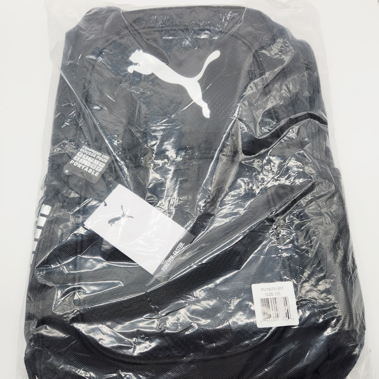 PUMA Evercat Contender Backpack Black Silver 19×12.5×6.5 School Laptop Bag New