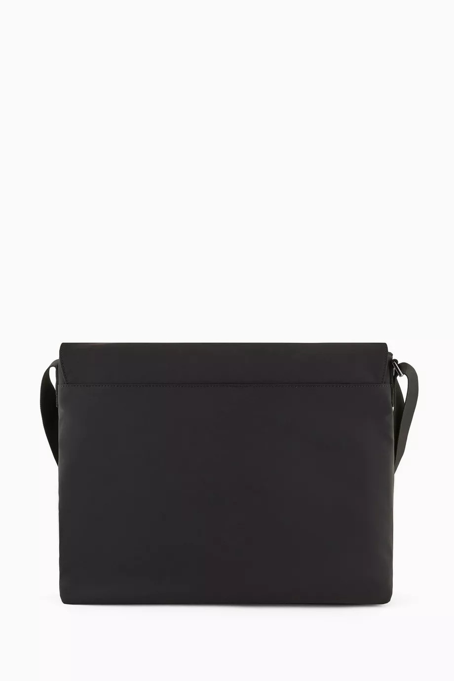 Emporio Armani Logo Messenger Bag in Nylon in Black