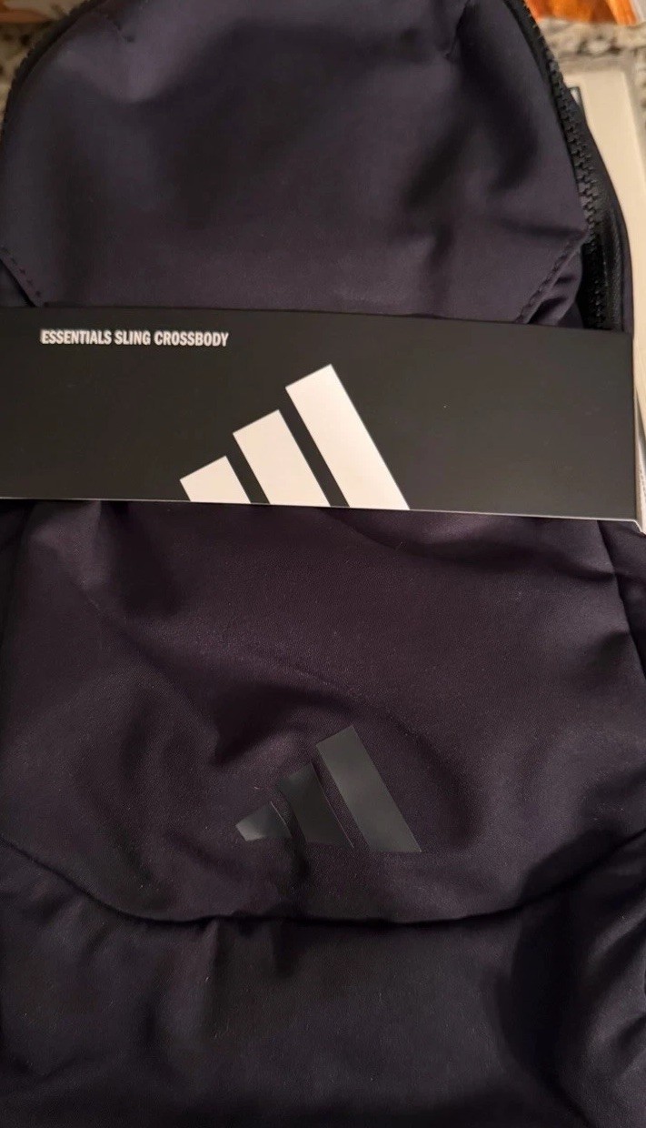 Adidas Essentials Sling Crossbody Bag Multi Pocket Black Travel NEW