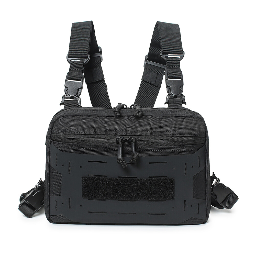 Tactical Chest Vest Bag Backpack Molle EDC Front Rig Pouch Hiking Fishing Pack