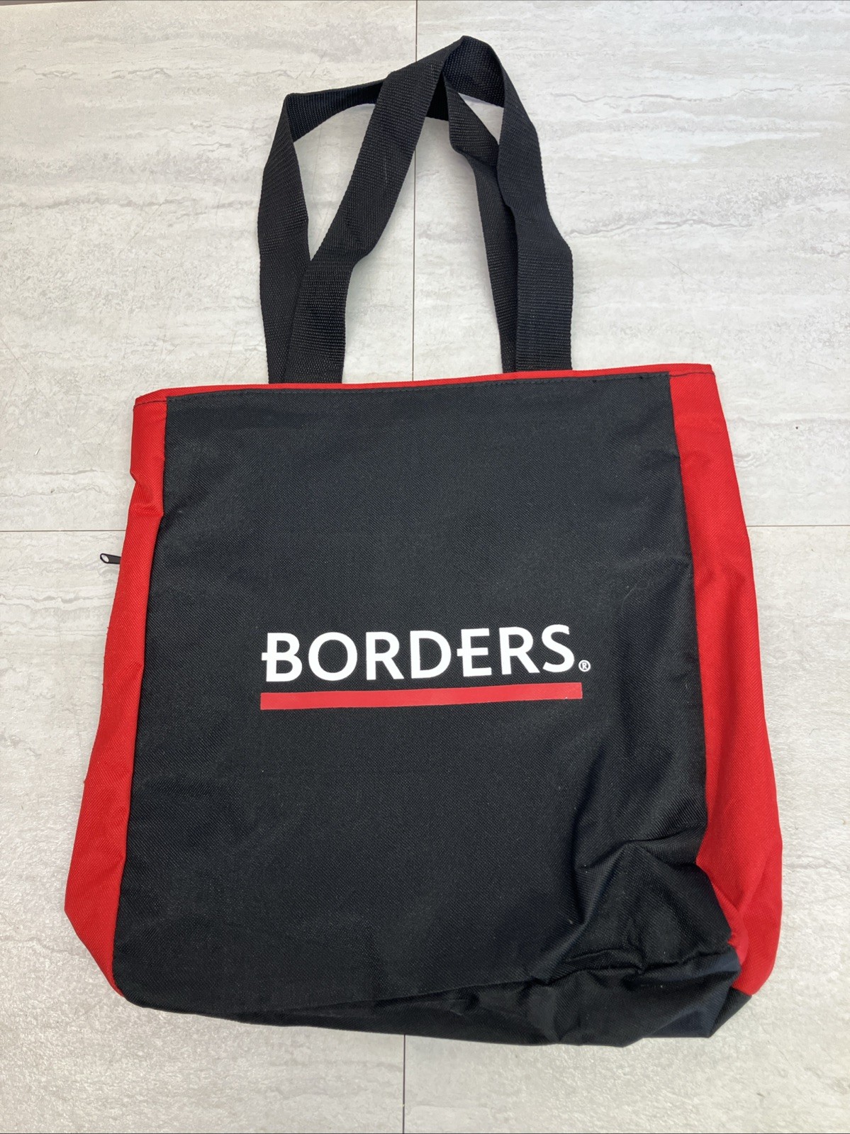 Borders Bookstore Tote Bag Black Red Leeds