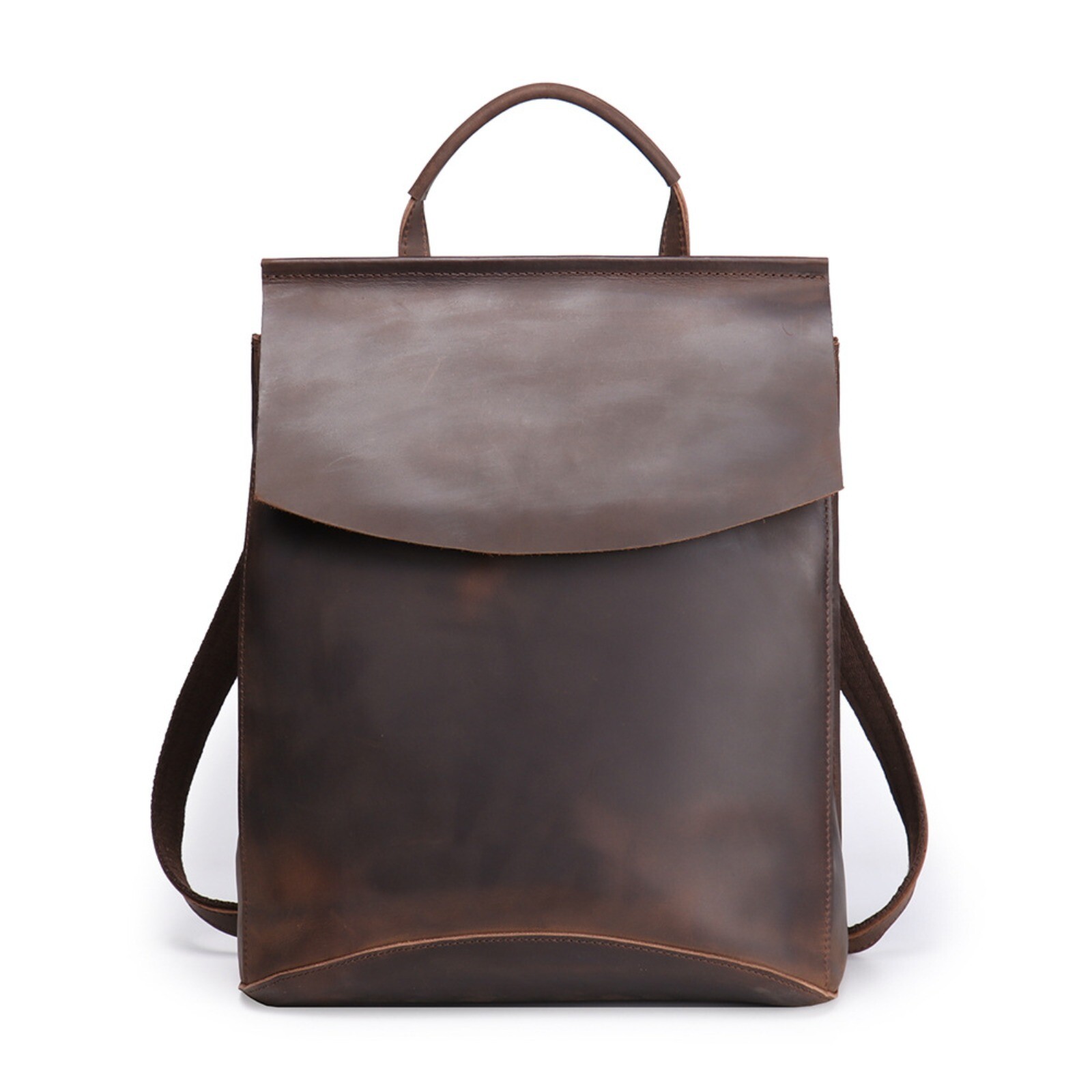 Mens Leather Backpack Brown Laptop Bag Vintage Travel School Rucksack