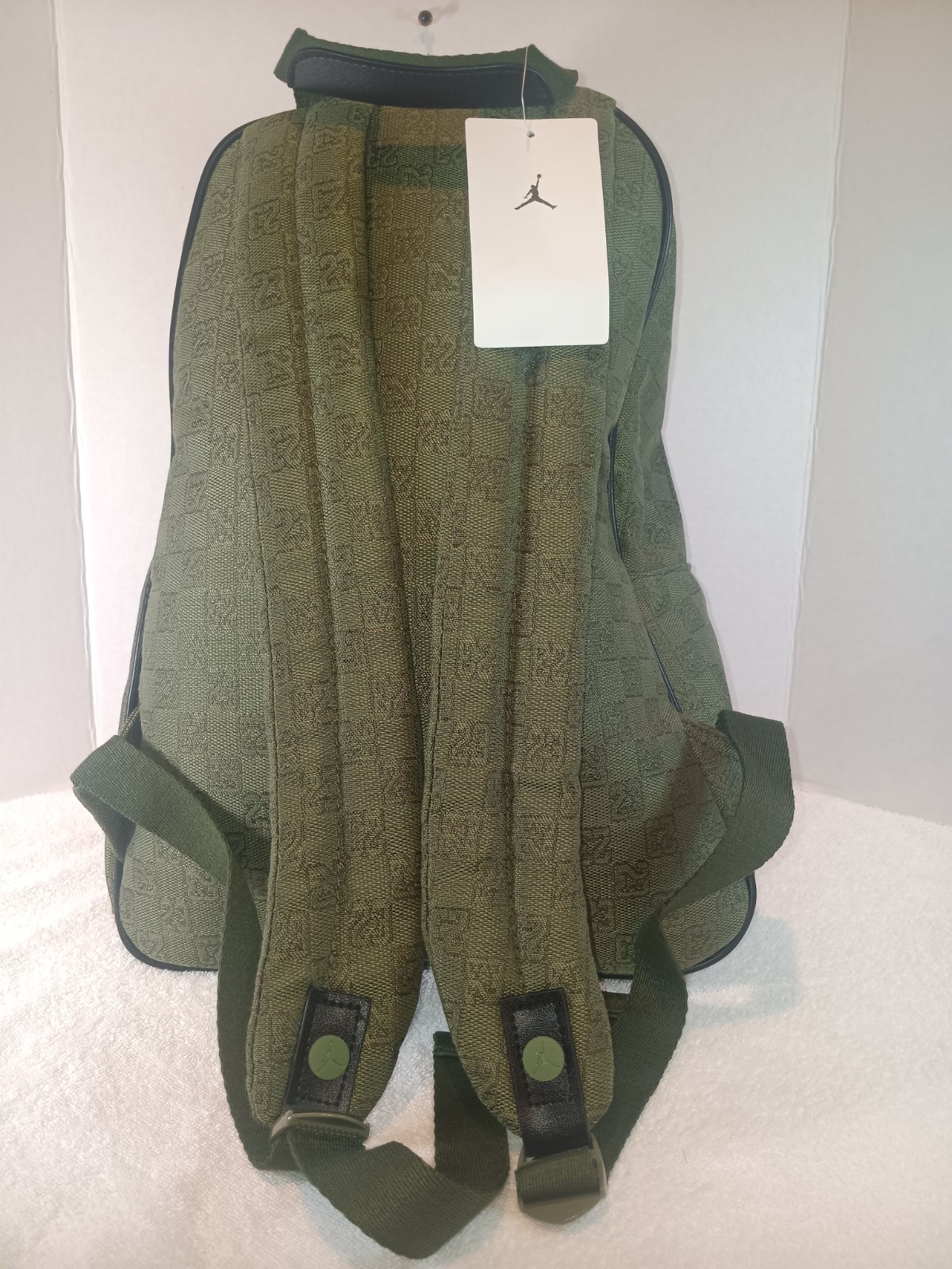Jordan Monogram Backpack Olive Green Jumpman 23 Logo Bag