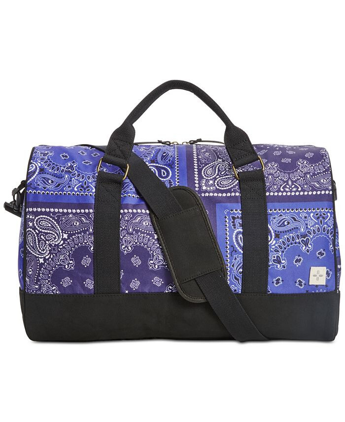 Sun+ Stone Men’s Reed Canvas Bandana Print Duffle Bag Blue Size Regular-One size