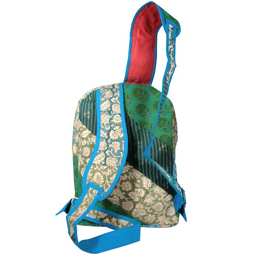 Handmade Recycled Pathwork Backpacks Produced in India Fair Trade