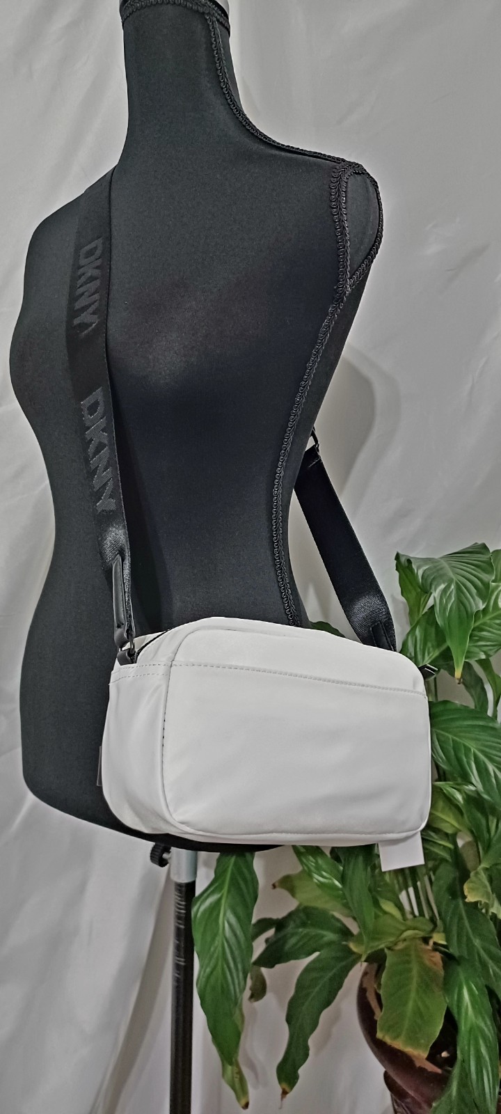 NWT DKNY Camera White and Black Crossbody Bag
