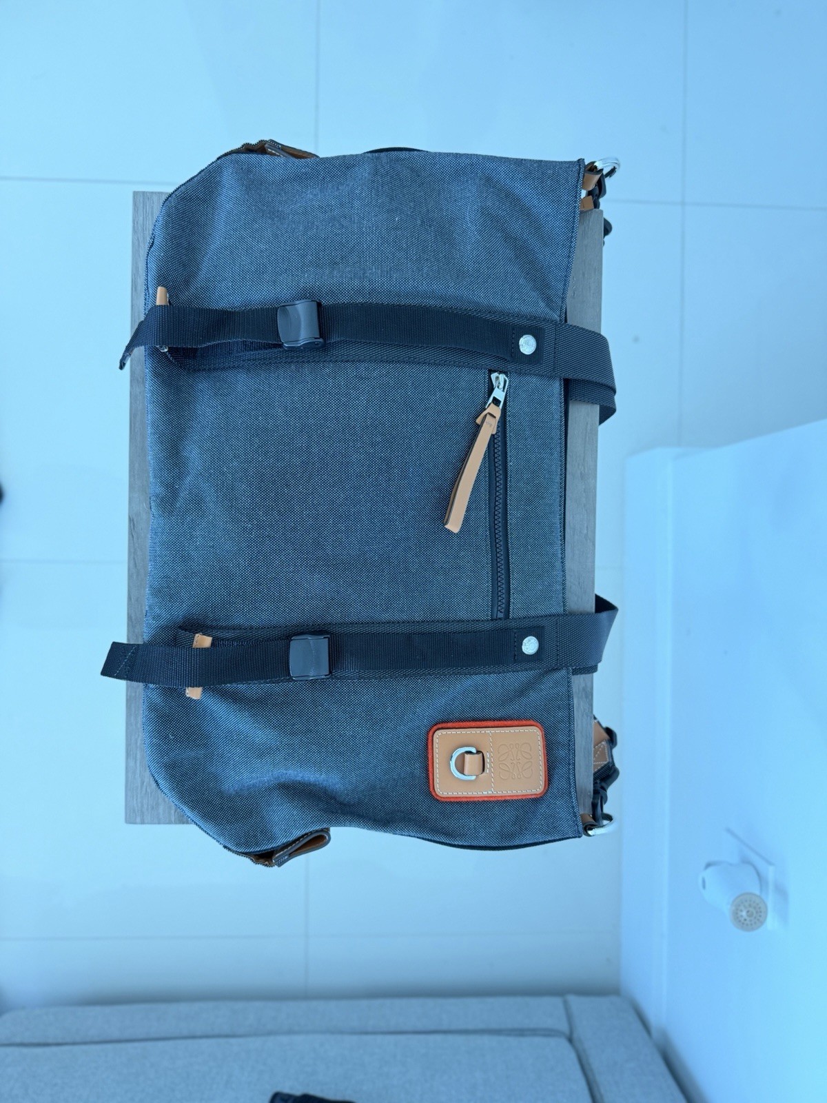 Brand New LOEWE Eye/LOEWE/Nature Grey Canvas Travel Bag – Men’s Luxury Bag