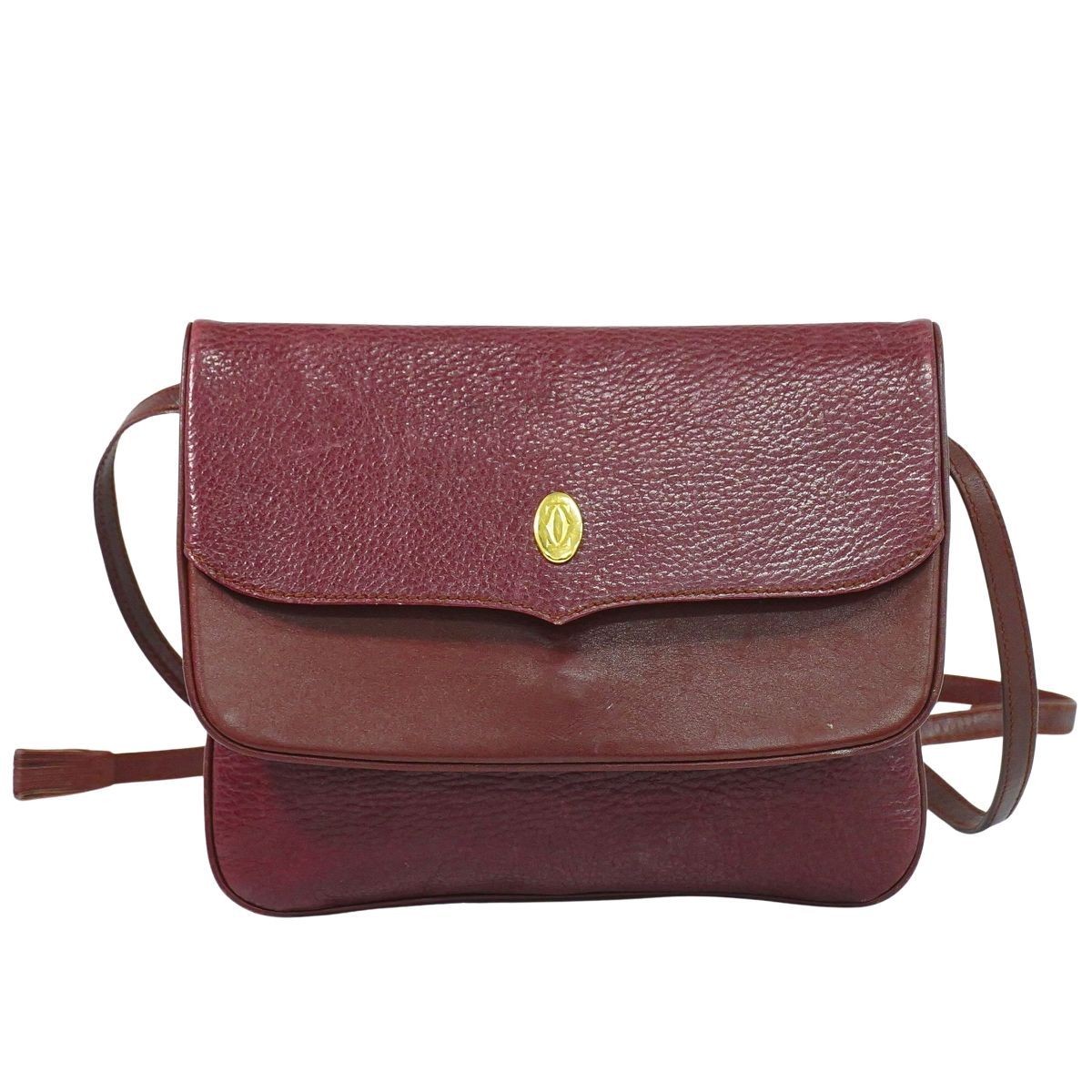 Cartier Must De Cartier Leather Shoulder Bag 24cm Red Women