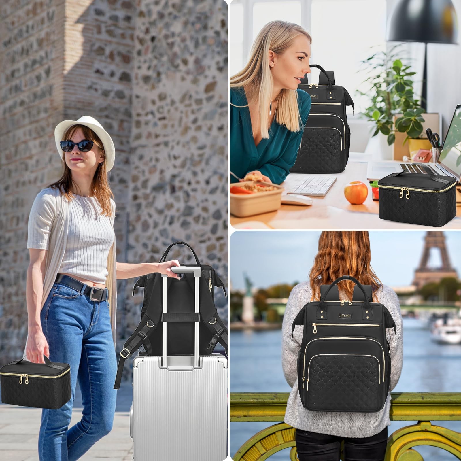 Lunch Backpack, 15.6 inch Laptop Backpack with Insulated Lunch Bag, Backpack …