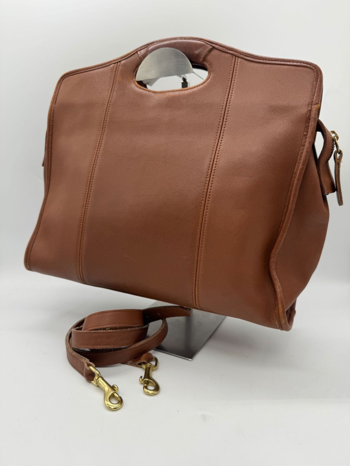 Vintage Coach USA Glove Tanned Leather 2Way Shoulder Bag Old Coach Rare