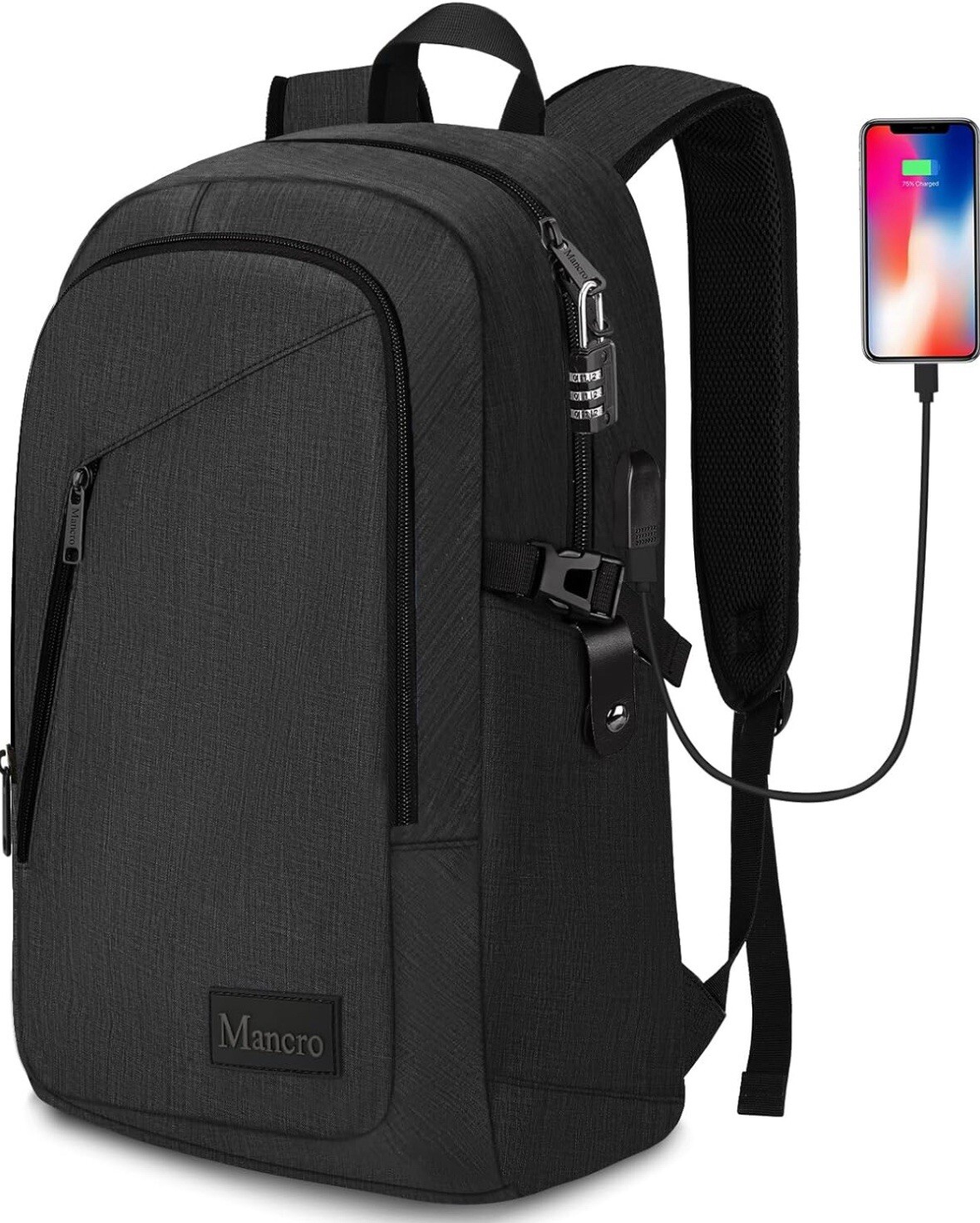 Business Travel Laptop Backpack Anti Theft Slim Laptop Bag with USB Charging