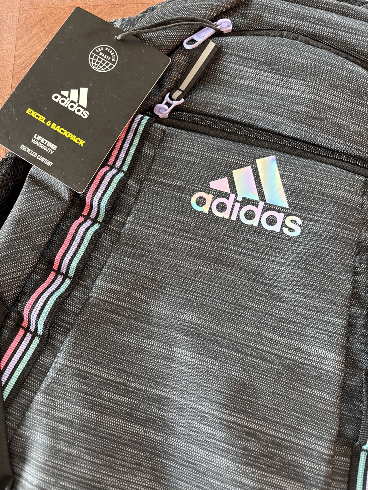 Adidas Excel 6 Backpack 3-Stripes 16″ Laptop Storage Bottle Side Pockets New
