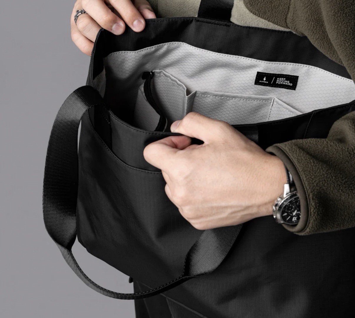 Alpaka Elements Medium Tote Bag Black/Grey Axoflux 210D NEW