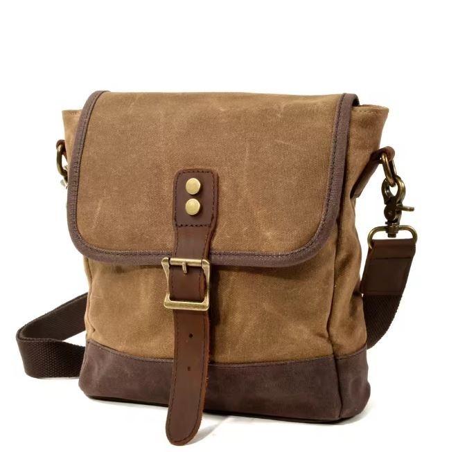 Loom & Loop Waxed Canvas Messenger Bag Waterproof Satchel Durable Work Travel