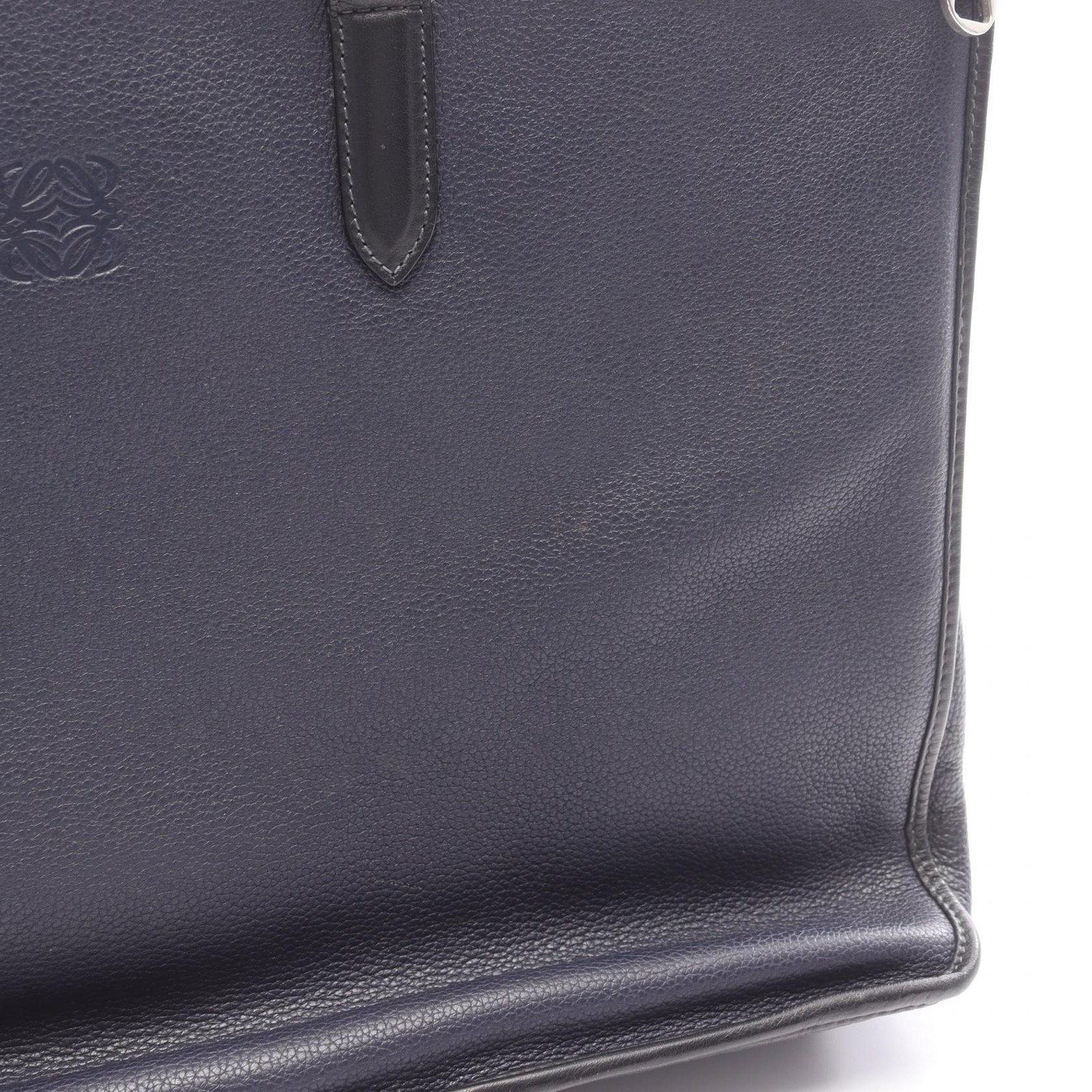 LOEWE Toledo Briefcase business bag leather Navy Black Used mens