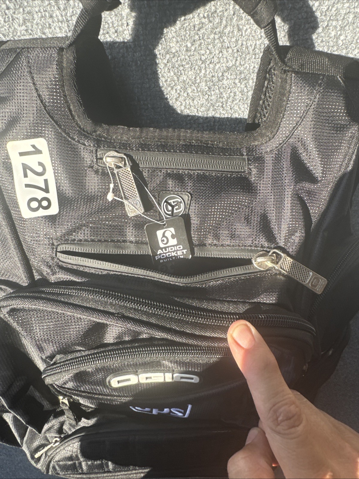 OGIO Back Pack Branded Laptop Audio Pockets Black UPS Logo Hiking or Schooling