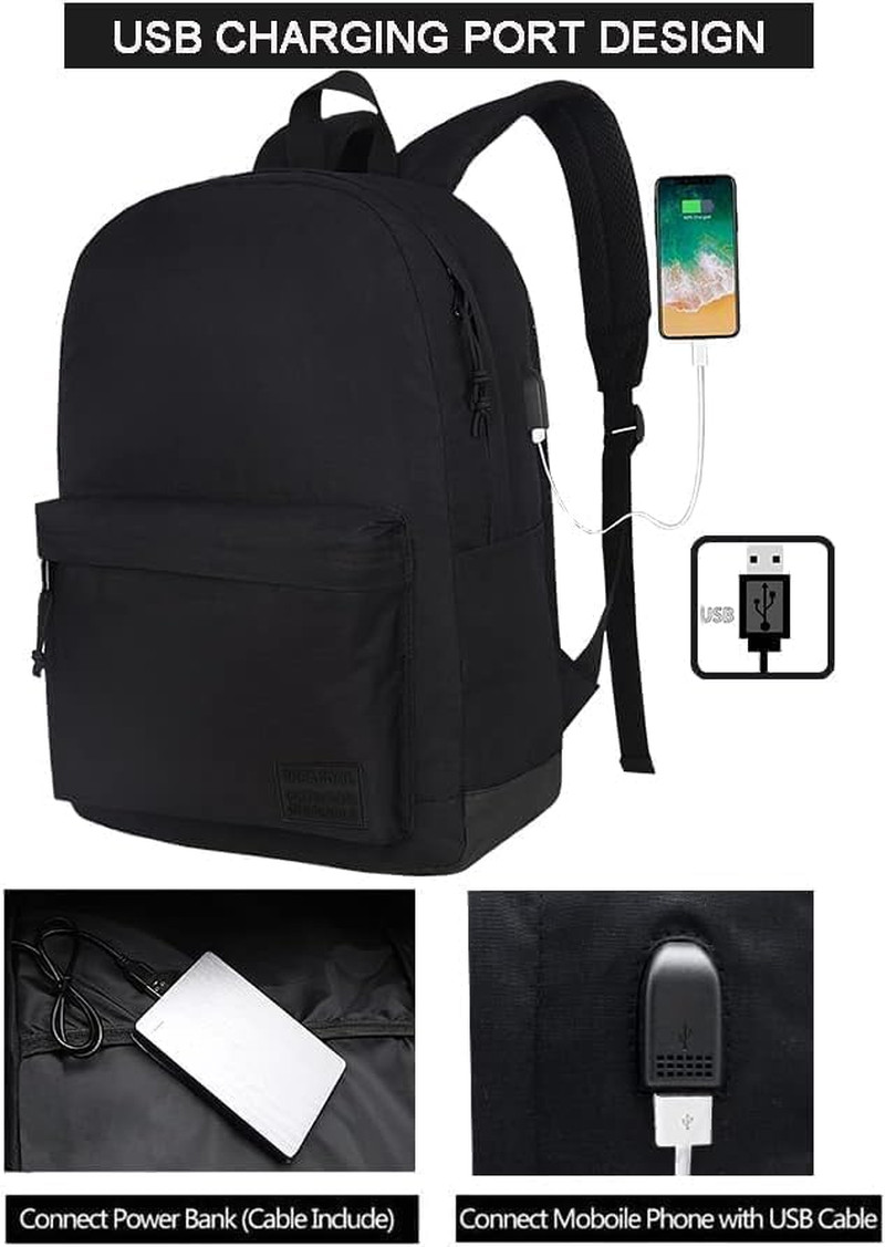 Casual Laptop Backpack for Men and Women, Work Backpack, Black Backpacks, Colleg