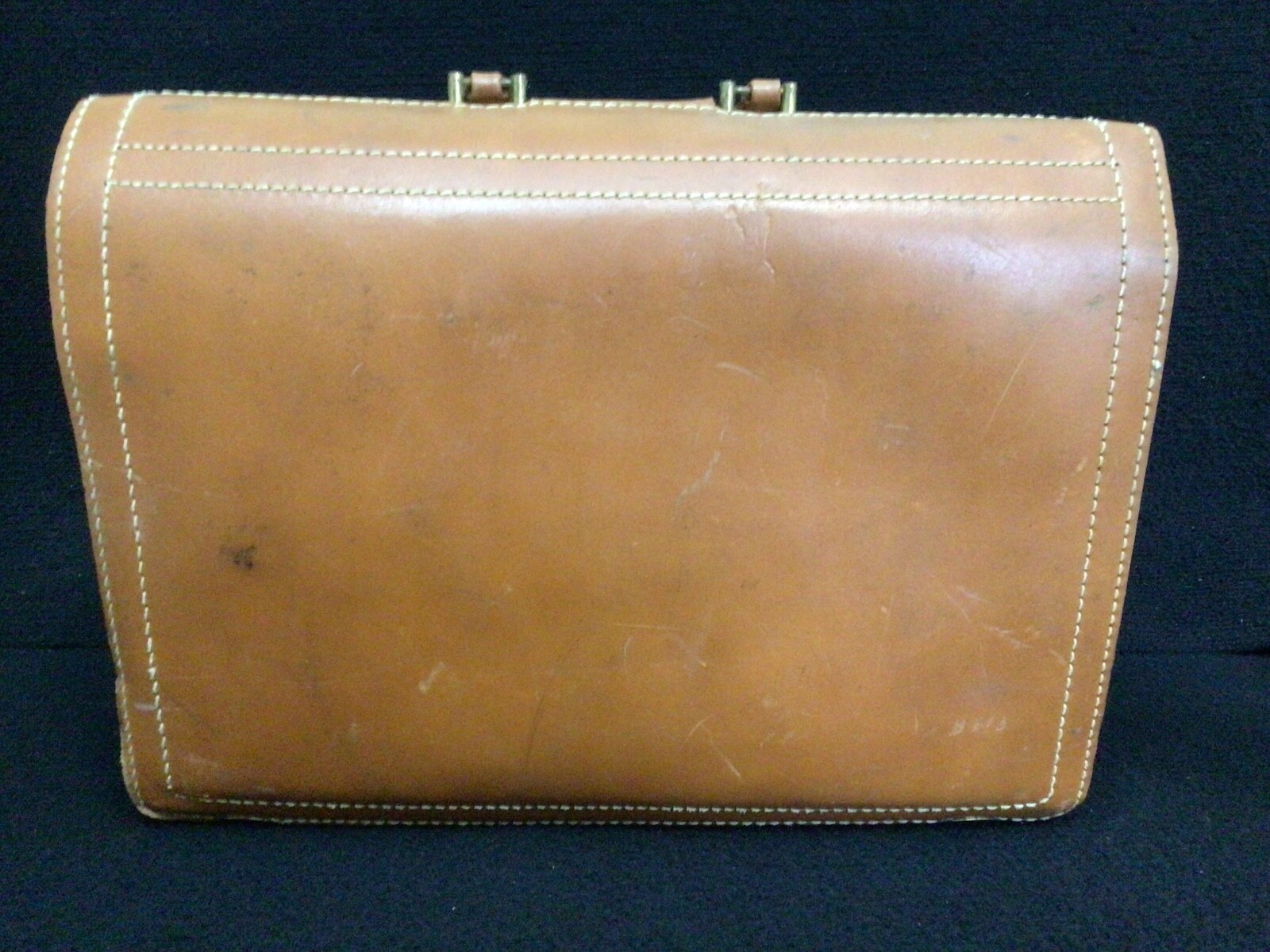 VINTAGE GENUINE SPLIT COWHIDE LEATHER SATCHEL BRIEFCASE