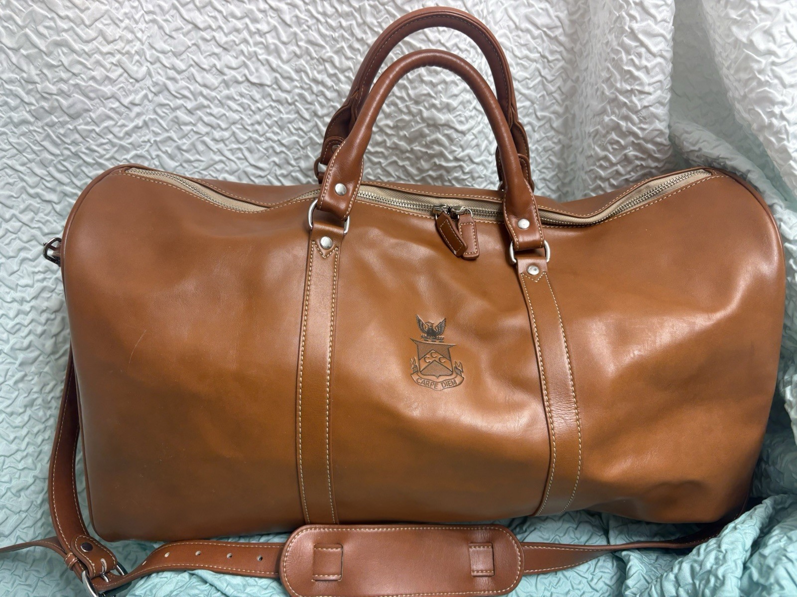 Barrington Gifts Belmont Duffel Captain 21 Inches Bag Carpe Diem”logo EUC