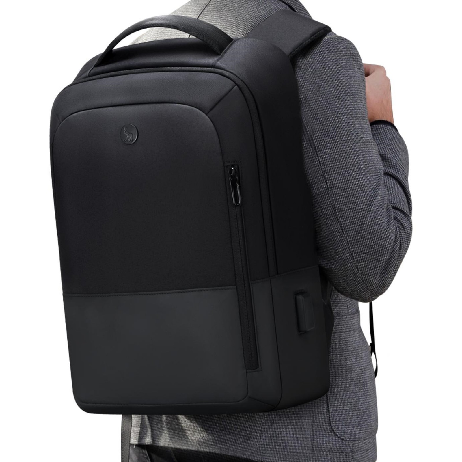 OIWAS Men Classic Backpack Waterproof 15.6″ Laptop Backpack Black with USB Port