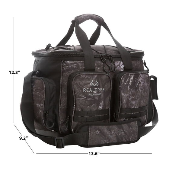 Realtree Aspect Large Fishing Tackle Bag Gray Camo w/ Tackle Boxes Polyester