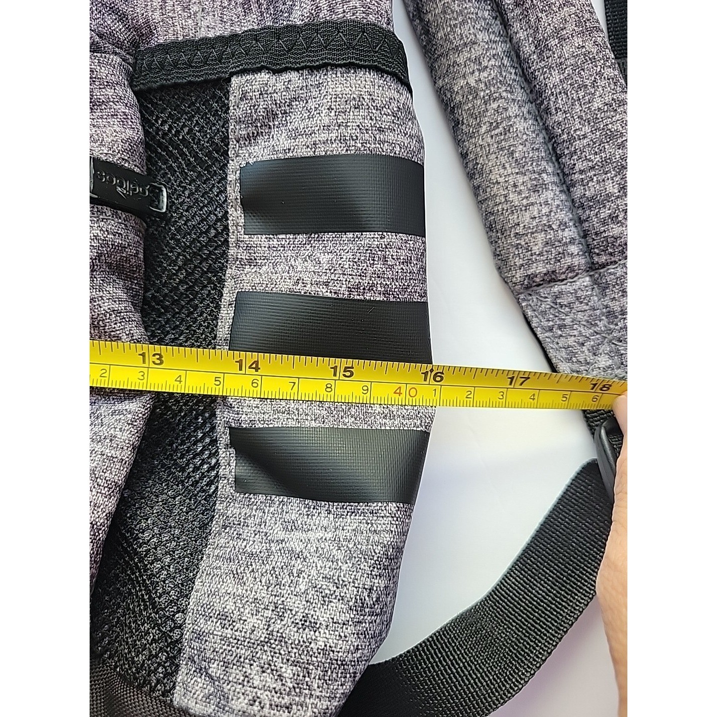 Adidas Backpack Black Grey Heather 3 Stripes laptop sleeve padded back