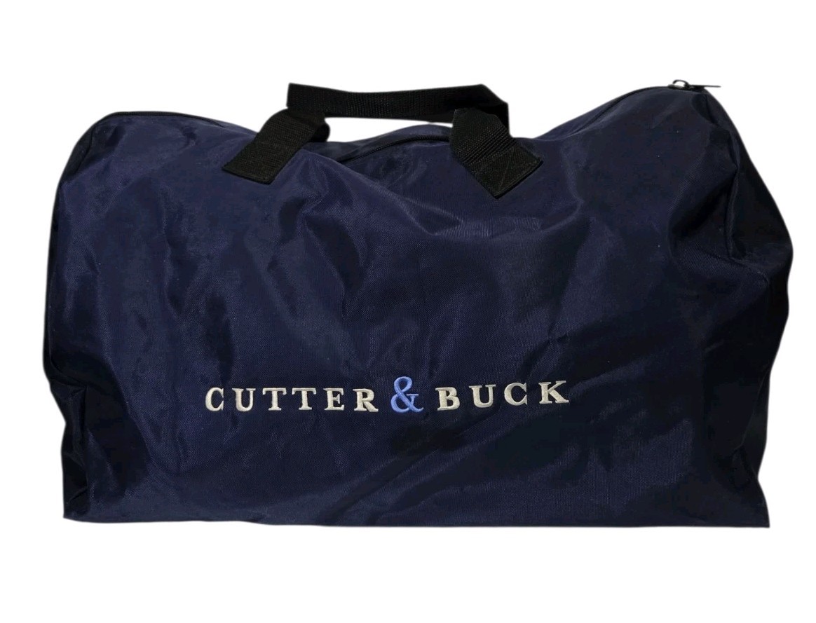 Cutter & Buck Nylon Duffle Bag Blue Weekender Utility Equipment Bag Travel Tote