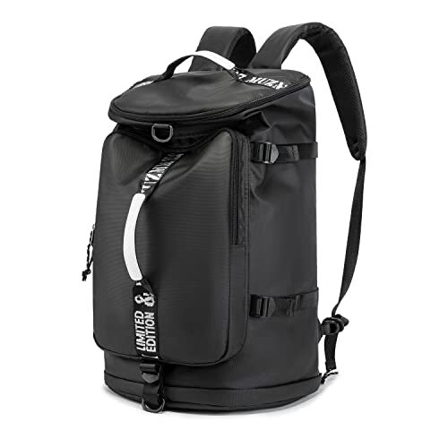 Gym Duffle Bag Waterproof Black Laptop Backpack Suitable For Hiking Fishing Trav