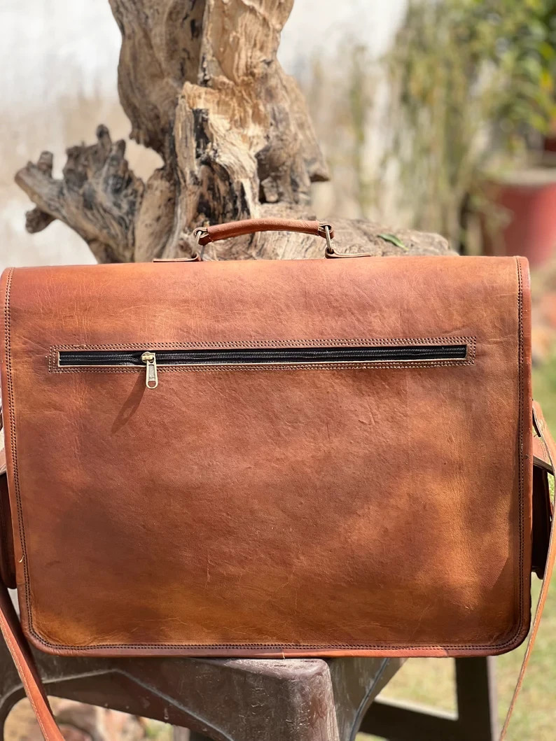 Men’s Classic Leather Executive Briefcase Handmade Vintage Laptop Messenger Bag