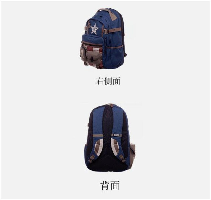Marvel Captain America Backpack Avengers Zipper Shoulder Bag Schoolbag Rucksack