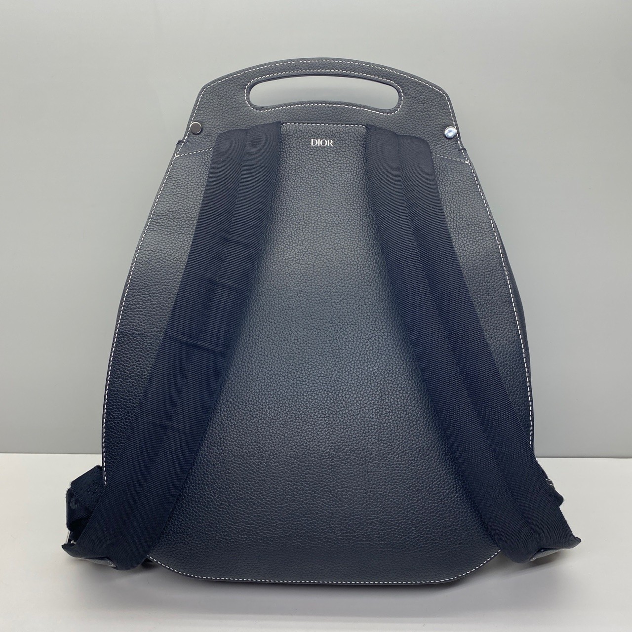 Dior Pre-Owned Authentic Gallop Black Leather Backpack 40x28x12cm
