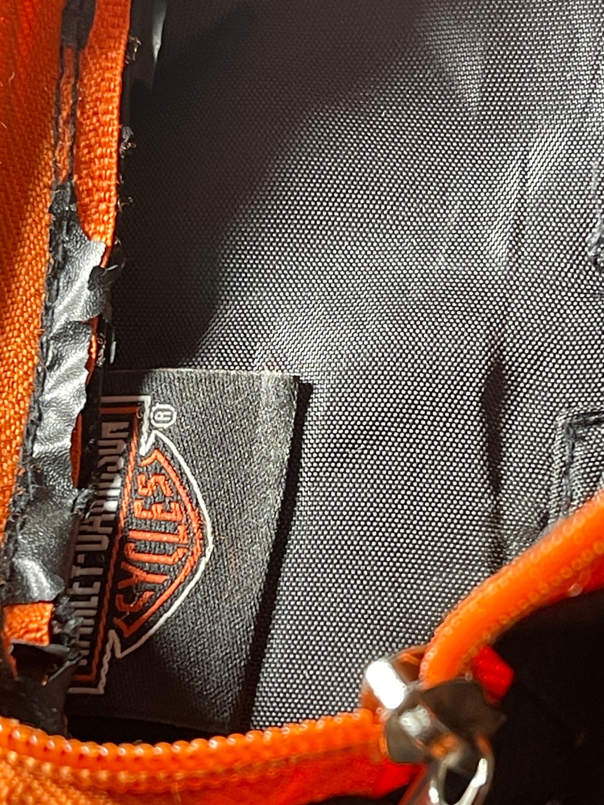 Harley Davidson Backpack 19 x 15 in Black Orange Zip Pockets Embroidered