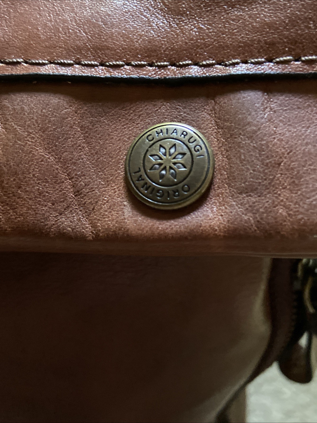 Chiarugi Italian Leather Backpack Brown Luxury Tuscan Work Travel Laptop Durable