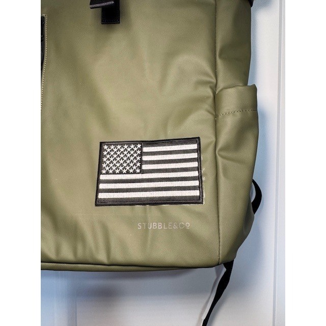 Stubble & Co Roll Top Backpack Olive Green Waterproof Commuter Bag