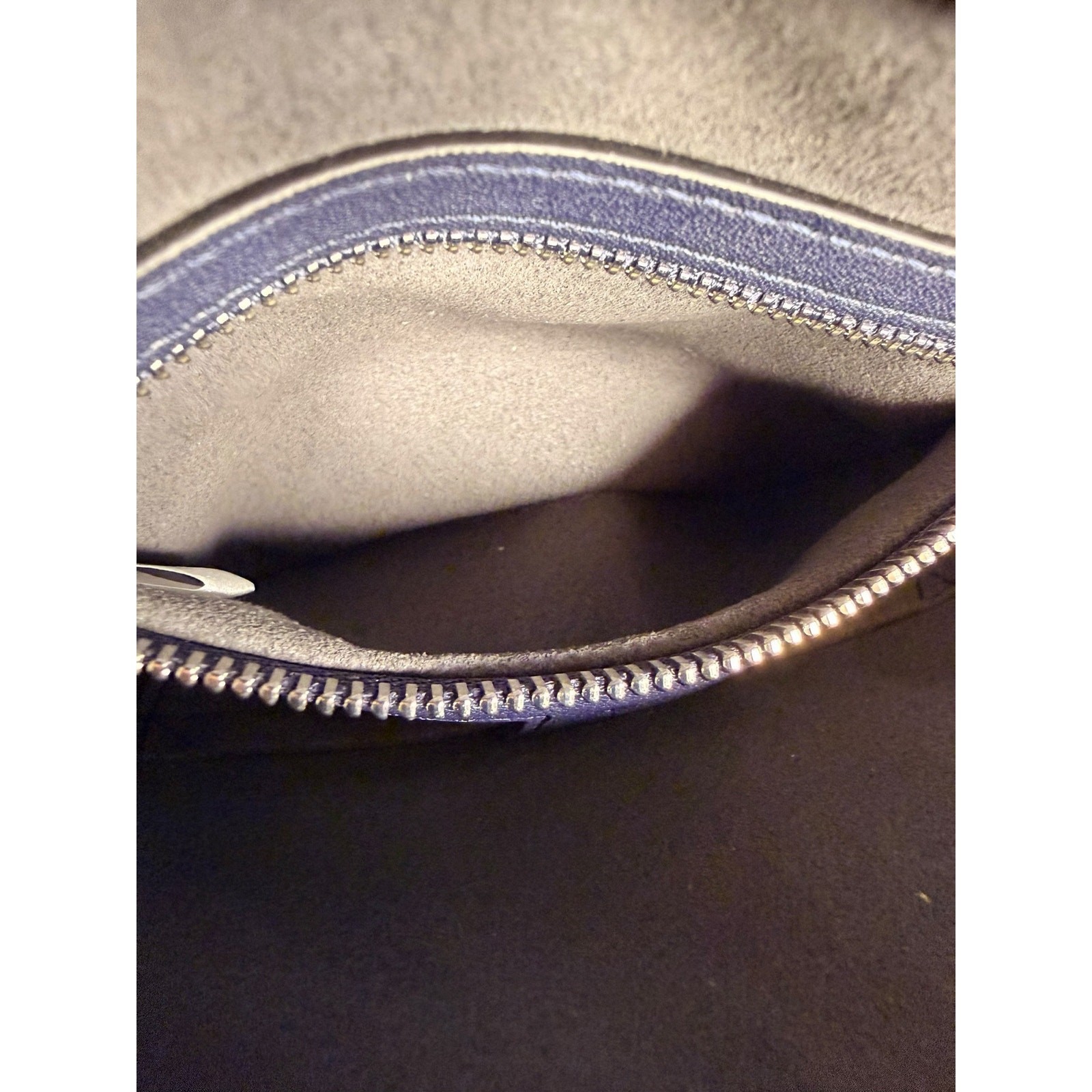 MCM NWT Klassik Monogram Embossed Leather Crossbody Bag in Navy Blue